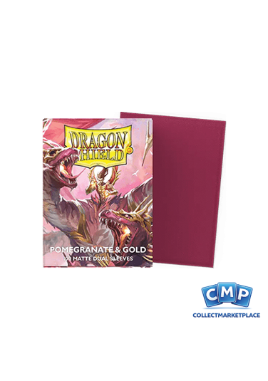 100 Dragon Shield Sleeves - Dual Matte Pomegranate/Gold Standard