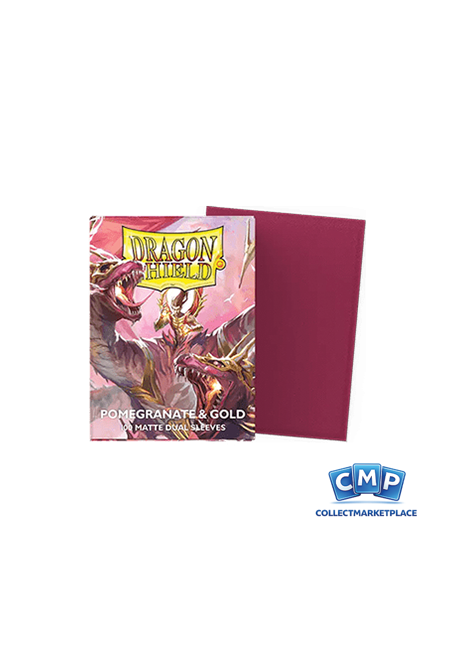 100 Dragon Shield Sleeves - Dual Matte Pomegranate/Gold Standard
