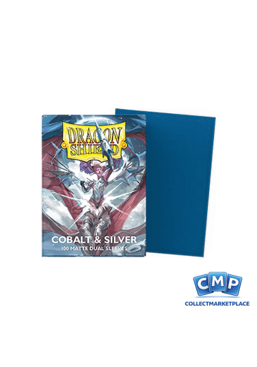 100 Dragon Shield Sleeves - Dual Matte Cobalt & Silver Standard