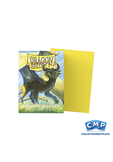 100 Dragon Shield Sleeves - Dual Matte Yellow & Silver Standard