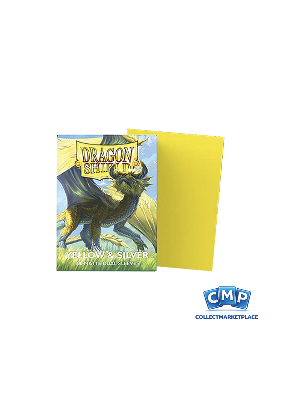 100 Dragon Shield Sleeves - Dual Matte Yellow & Silver Standard