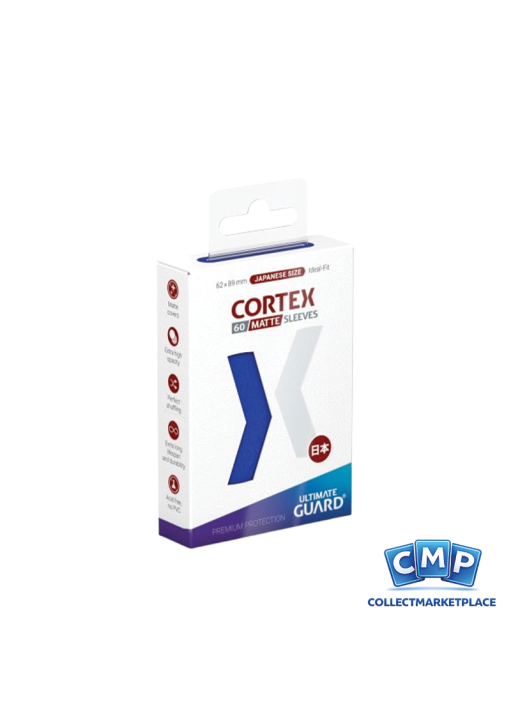 60 Small Ultimate Guard Sleeves - Cortex Matte Blue Japanese