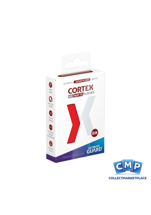 60 Small Ultimate Guard Sleeves - Cortex Matte Red Japanese