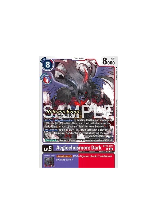 Aegiochusmon: Dark (BT26-073) (V.1)