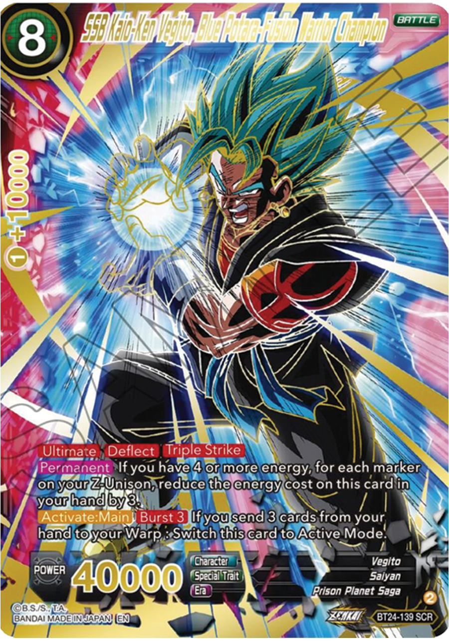 SSB Kaio-Ken Vegito, Blue Potara-Fusion Warrior Champion (V.1 - Secret Rare)