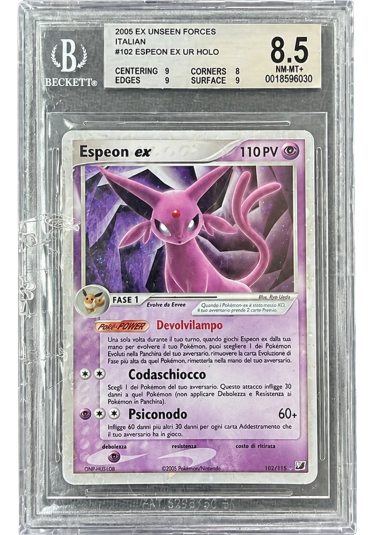 Pokémon Espeon ex Ultra Rara Holo BECKETT 8.5 ITA