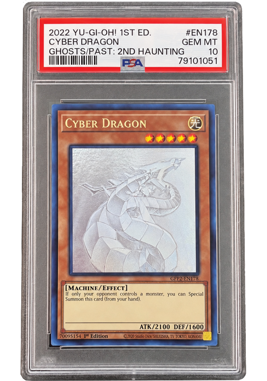 Yu-Gi-Oh! Cyber Dragon - Ghost Rare 1st Edition PSA 10