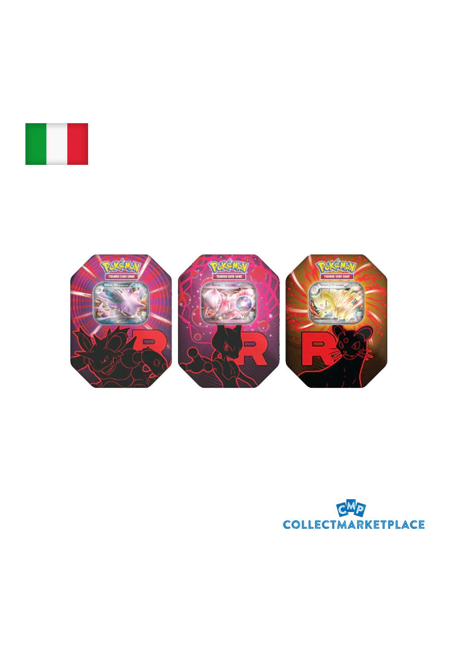 Pokemon Tin da Collezione Team Rocket Bundle da 3 Mewtwo Ex Nidoking Ex Persian EX IT