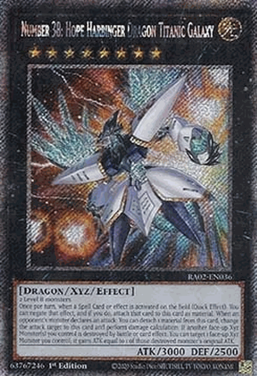 Number 38: Hope Harbinger Dragon Titanic Galaxy (V.4 - Platinum Secret Rare)