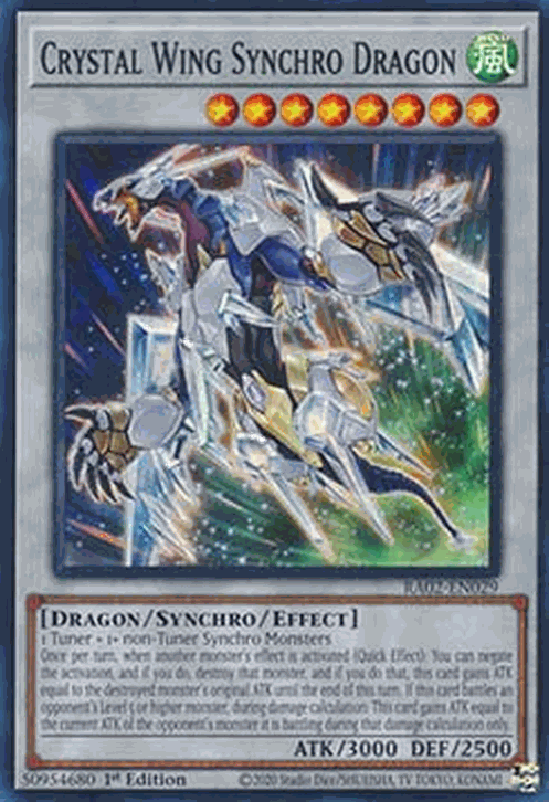 Crystal Wing Synchro Dragon (V.1 - Super Rare)