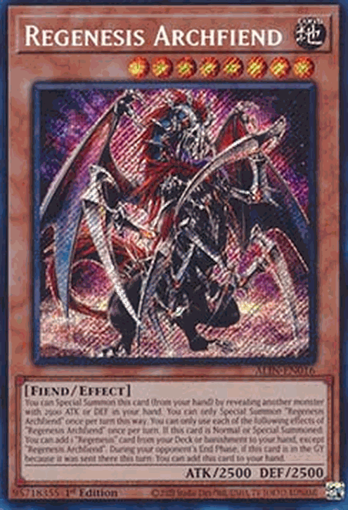 Regenesis Archfiend (V.1 - Secret Rare)