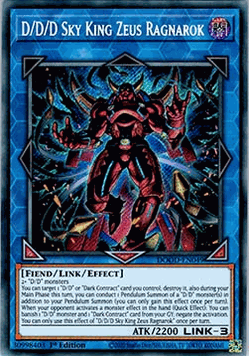 D/D/D Sky King Zeus Ragnarok (V.1 - Secret Rare)