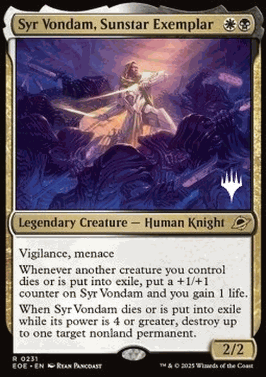 Syr Vondam, Sunstar Exemplar (V.2)