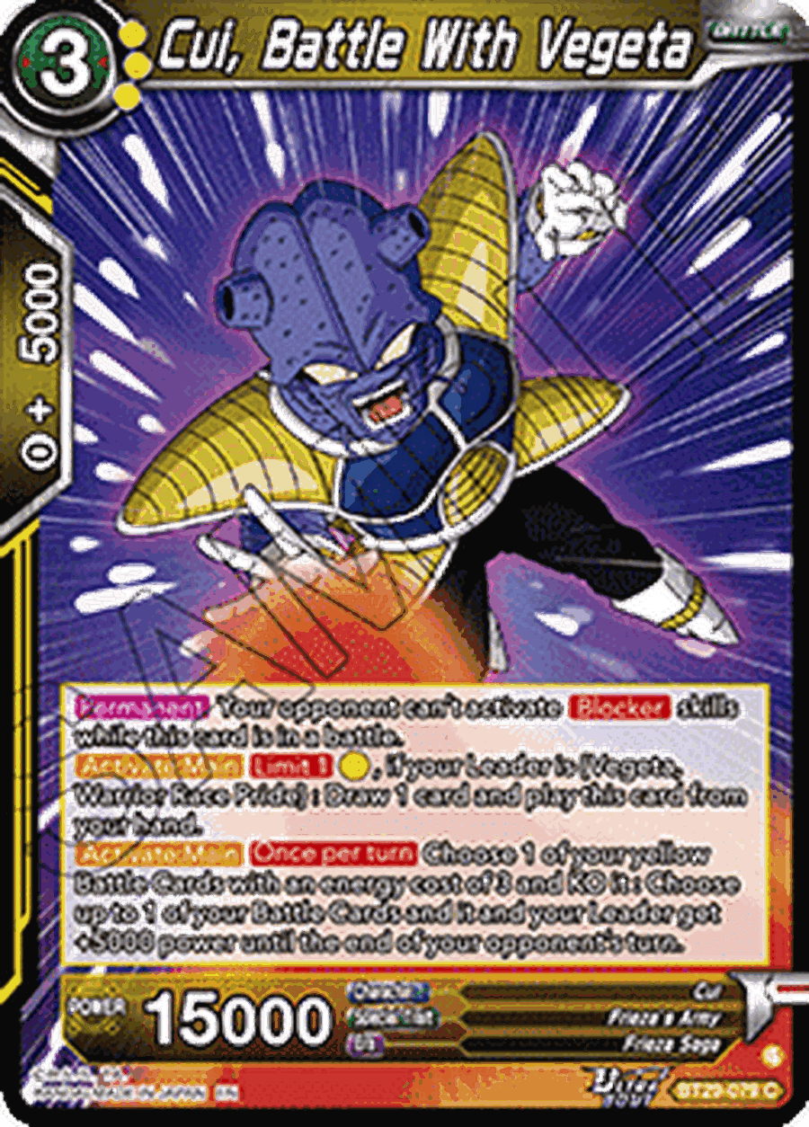 Cui, Battle With Vegeta