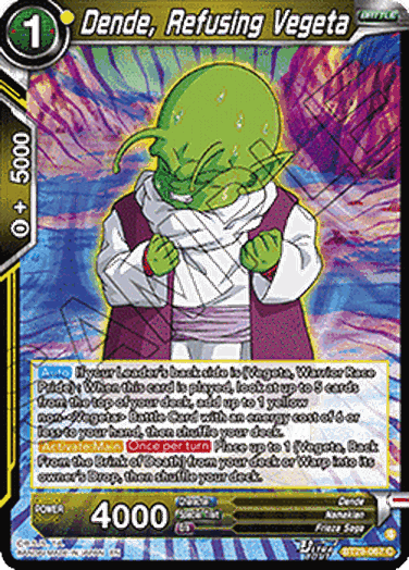 Dende, Refusing Vegeta