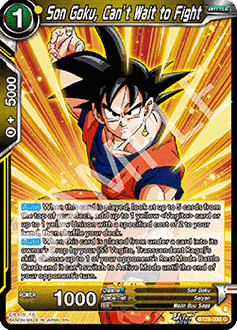Son Goku, Can’t Wait to Fight