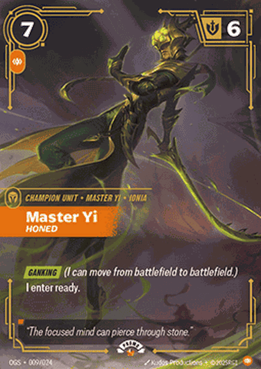 Master Yi, Honed