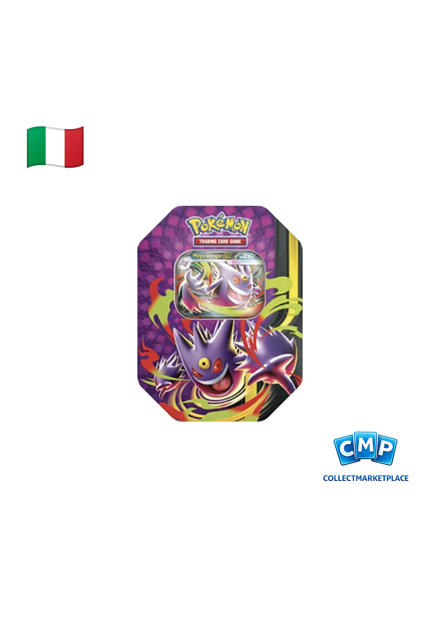 Pokémon Collection Tin Mega moonlight Gengar ITA Pokémon Collection Tin Mega moonlight Gengar ITA