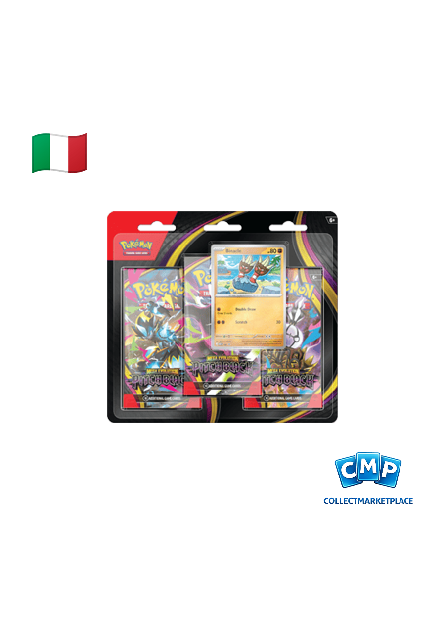 Pokémon Megaevolution - Pitch Black 3 pack Blister - ITA Pokémon Megaevolution - Pitch Black 3 pack Blister - ITA