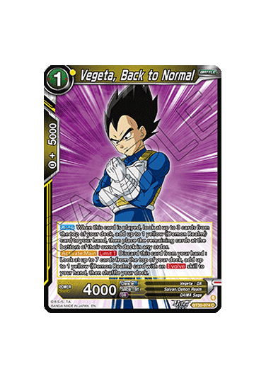 Vegeta, Back to Normal