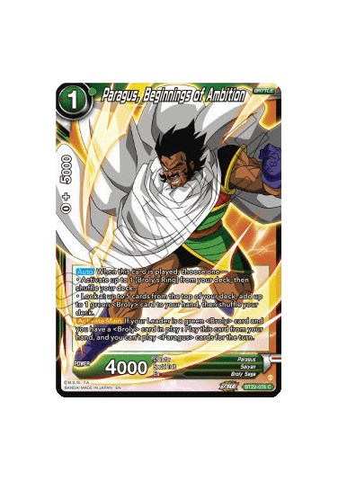 Paragus, Beginnings of Ambition