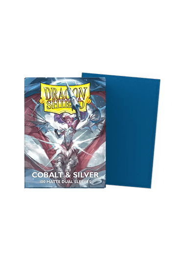 100 Dragon Shield Sleeves - Matte Dual Cobalt/Silver Standard