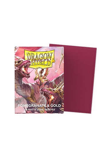 100 Dragon Shield Sleeves - Matte Dual Pomegranate/Gold Standard