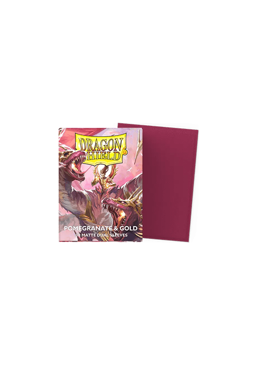 100 Dragon Shield Sleeves - Matte Dual Pomegranate/Gold Standard
