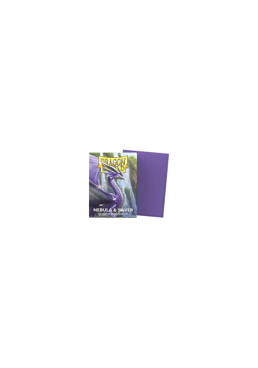 100 Dragon Shield Sleeves - Matte Dual Nebula & Silver Standard