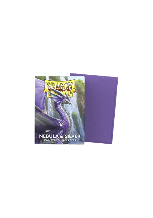 100 Dragon Shield Sleeves - Matte Dual Nebula & Silver Standard