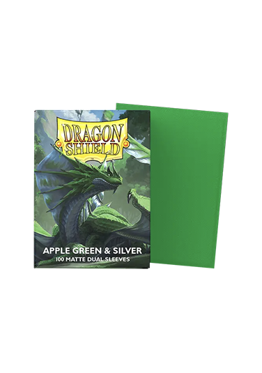 100 Dragon Shield Sleeves - Matte Dual Apple Green & Silver Standard