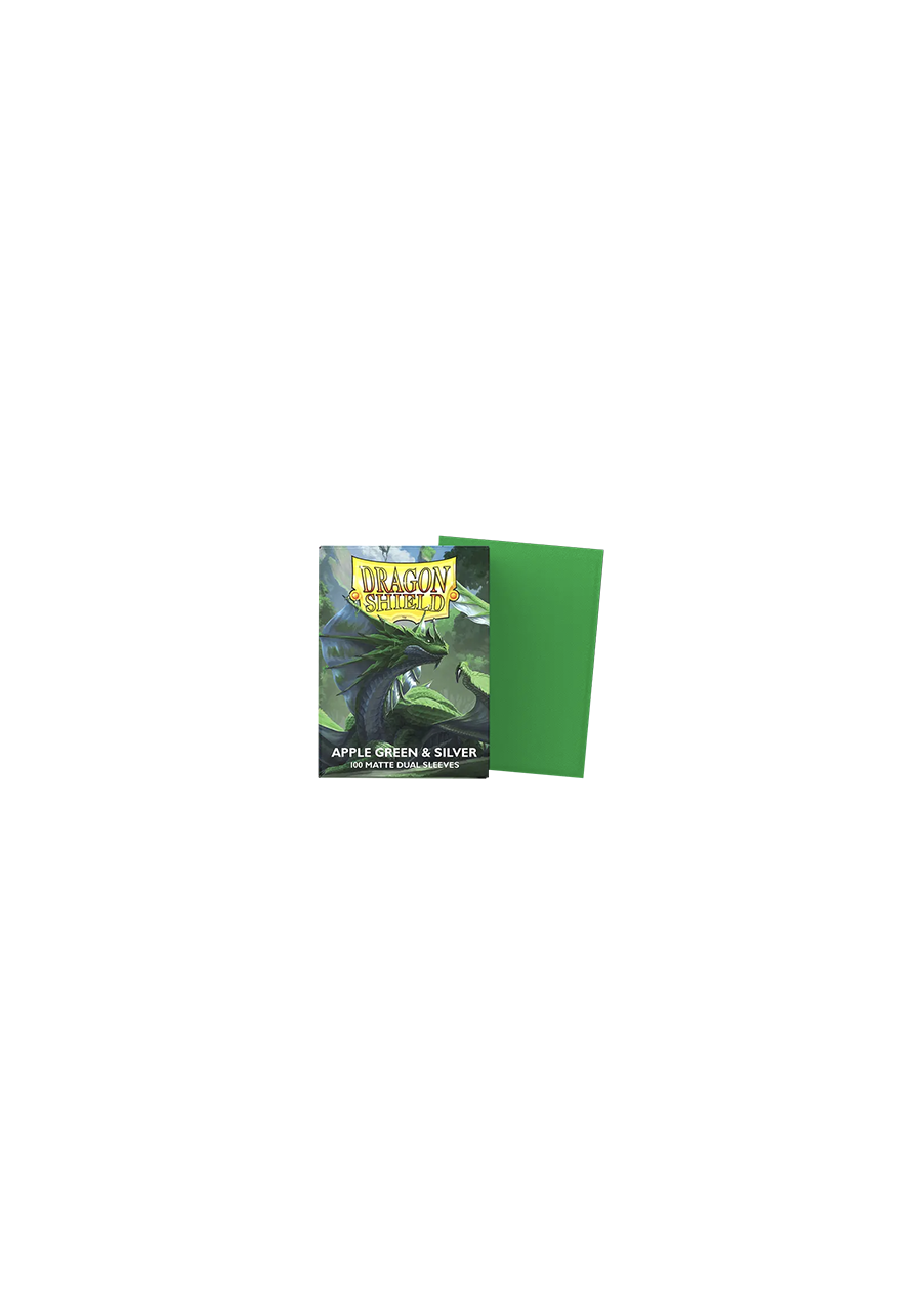 100 Dragon Shield Sleeves - Matte Dual Apple Green & Silver Standard