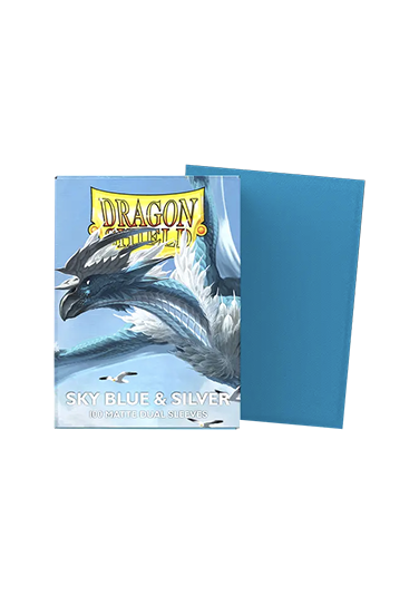 100 Dragon Shield Sleeves - Matte Dual Sky Blue & Silver Sleeves Standard