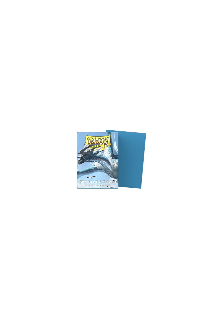 100 Dragon Shield Sleeves - Matte Dual Sky Blue & Silver Sleeves Standard