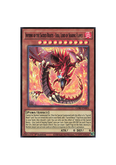 Inferno of the Sacred Beasts – Uria, Lord of Searing Flames (V.1 - Super Rare)