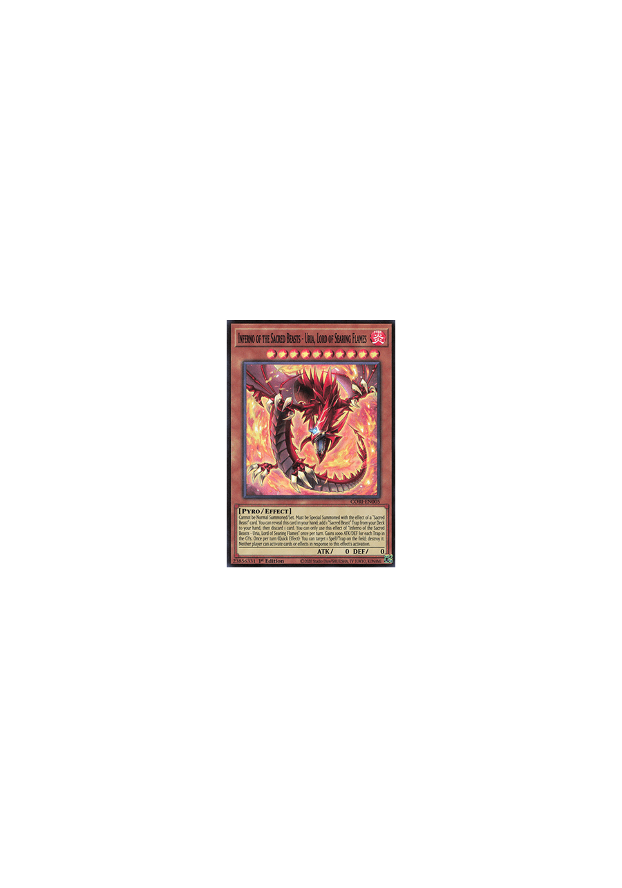 Inferno of the Sacred Beasts – Uria, Lord of Searing Flames (V.1 - Super Rare)