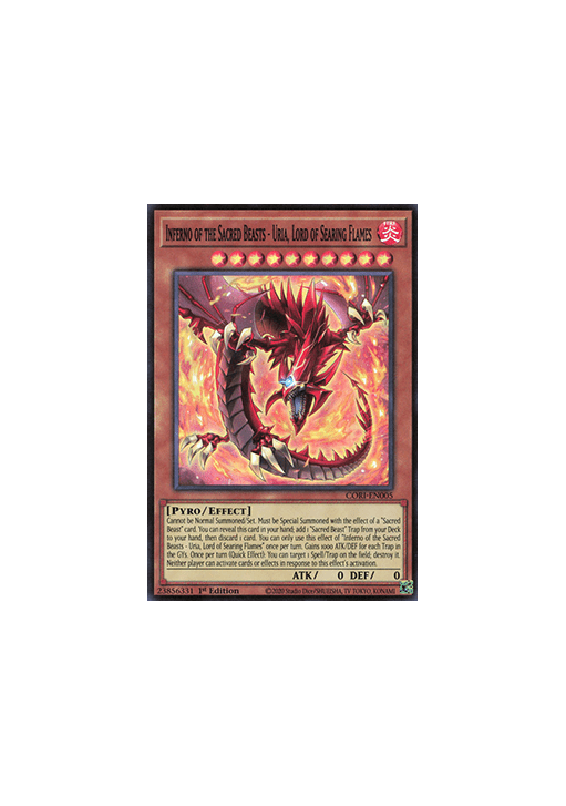 Inferno of the Sacred Beasts – Uria, Lord of Searing Flames (V.1 - Super Rare)