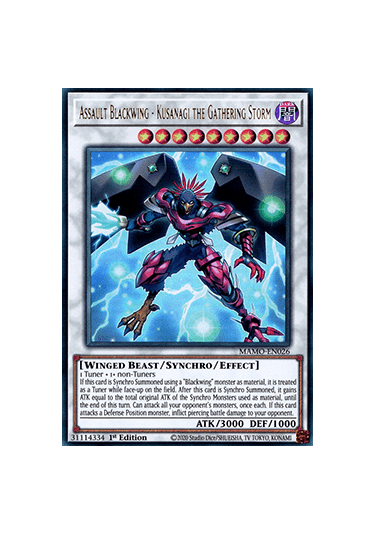 Assault Blackwing - Kusanagi the Gathering Storm (V.1 - Ultra Rare)