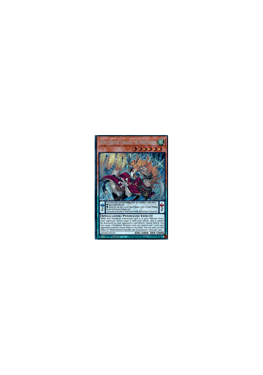 Wind Unicorn Parallel, the Dracoslayer (V.1 - Secret Rare)